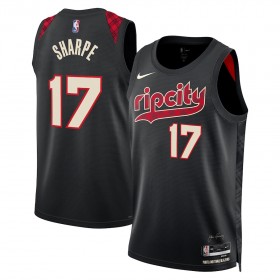 Camiseta Hombre Portland Trail Blazers Shaedon Sharpe 2023-24 Nike City Edition Negro Swingman